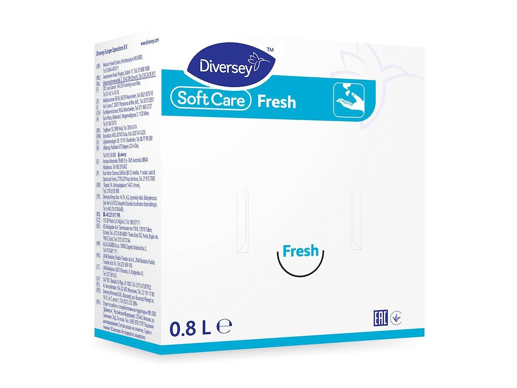 Håndsæbe flydende Soft Care Fresh H1 med parfume 800 ml