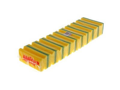 Skuresvamp WISP 7.5 x 15 cm med Håndgreb gul og grøn