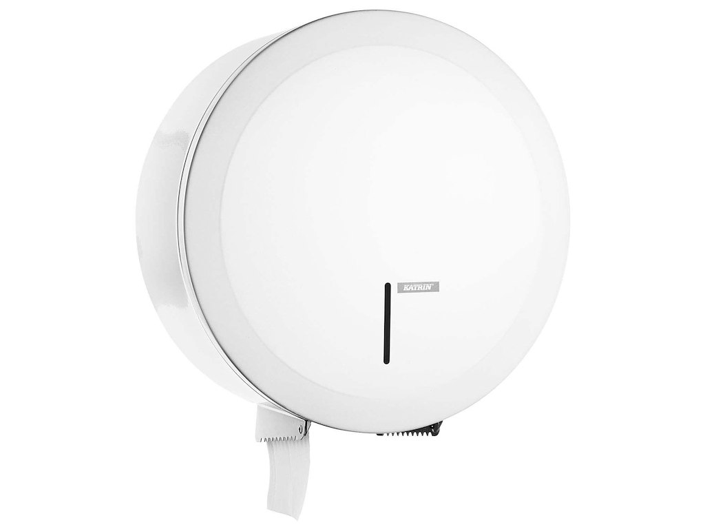 Dispenser Toiletpapir Katrin Jumbo Midi/Maxi med Lås Metal Hvid