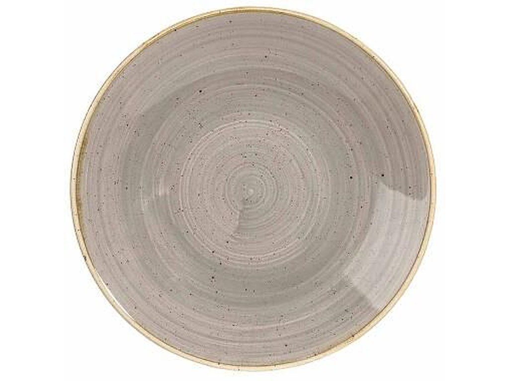 Tallerken Coupe Stonecast Ø25.5 cm Dyb Porcelæn Grå
