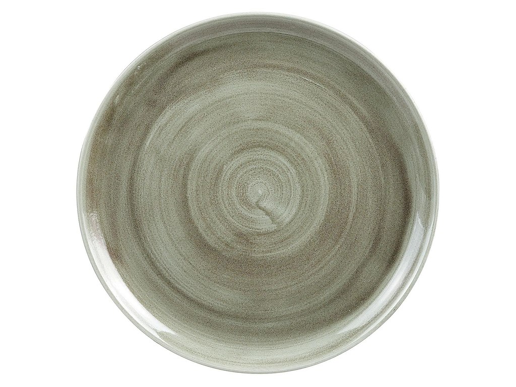 Tallerken Coupe Stonecast Patina Ø 32.4 cm Porcelæn Grøn