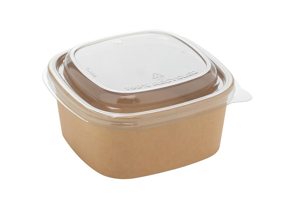Låg til firkantet bowle 124683 og 124684 RPET Klar