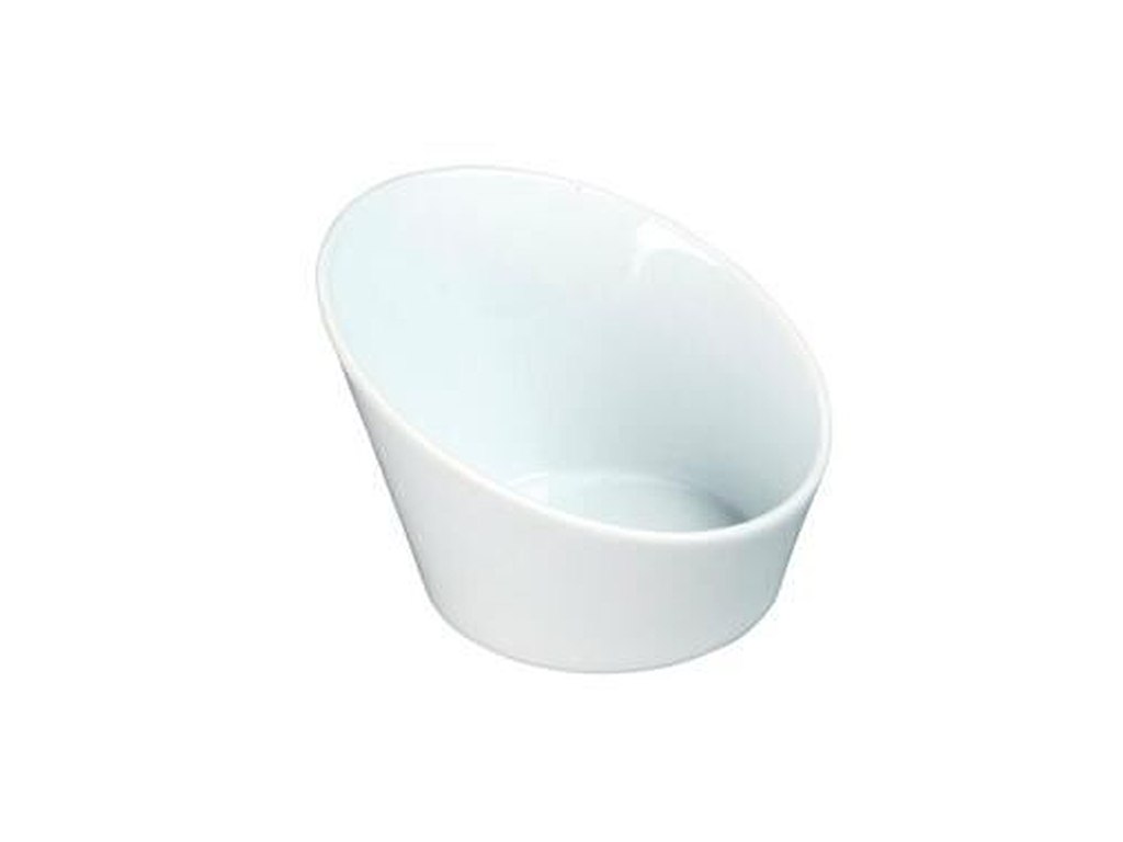 Skål 6.5 cl Ø8/6x5/2.5 cm Skrå Porcelæn Hvid