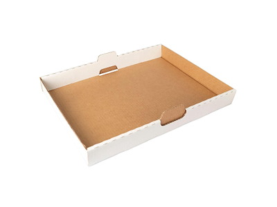 Transportæske 432x301x47xmm Brun/hvid neutral passer til ½ kagemand