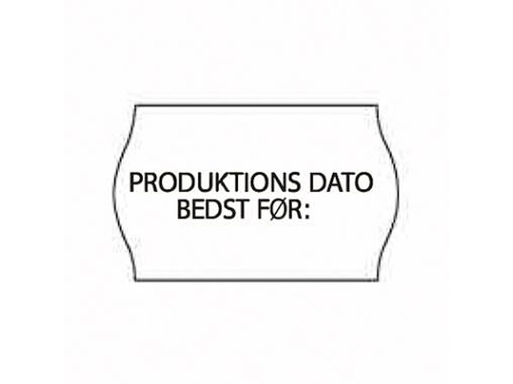 Etiket 26x16 mm Wave Frost lim Produktionsdato/Mindst holdbar til