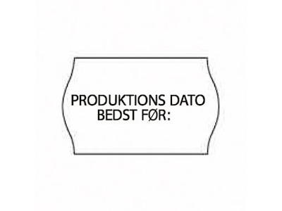 Etiket 26x16 mm Wave Frost lim Produktionsdato/Mindst holdbar til