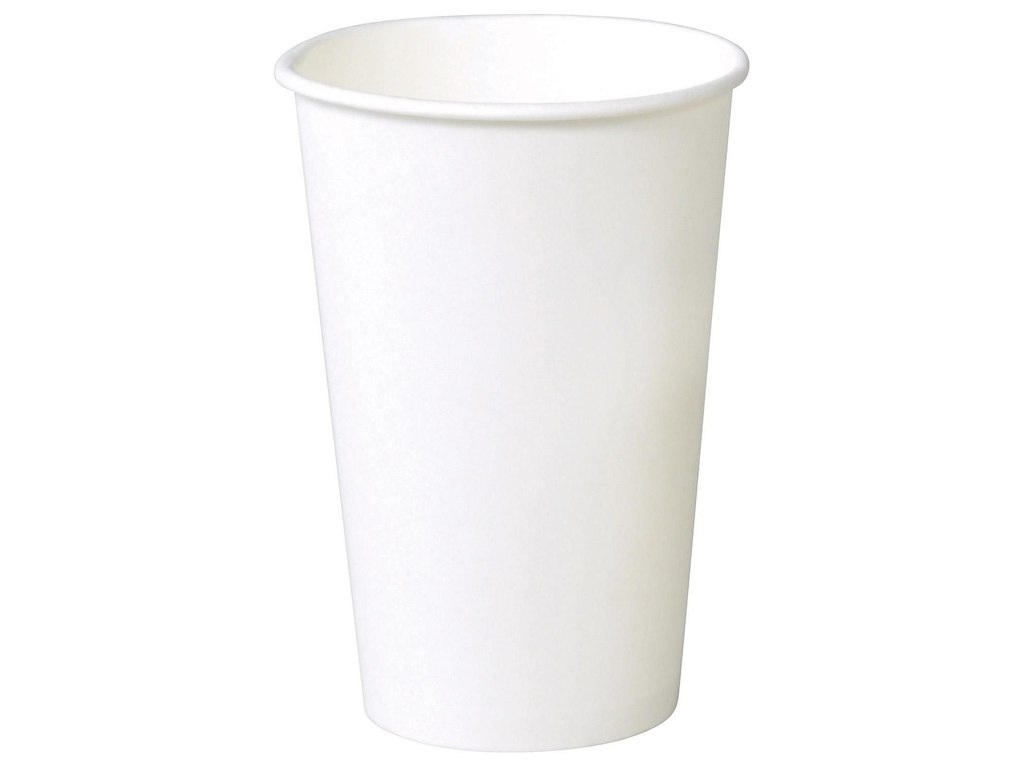 Kaffebæger Pap Ø90xH135mm 40cl 16oz Single Wall Hvid