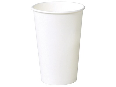 Kaffebæger Pap Ø90xH135mm 40cl 16oz Single Wall Hvid
