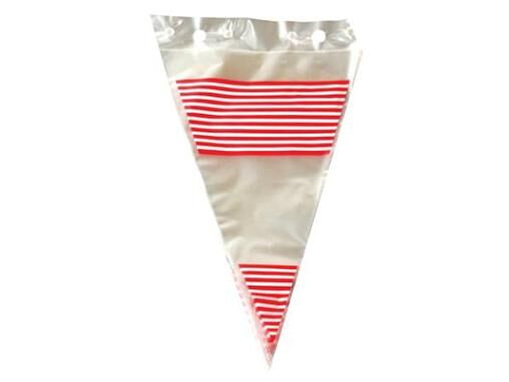 Spidspose 240x400 mm Rød/Hvid stribet