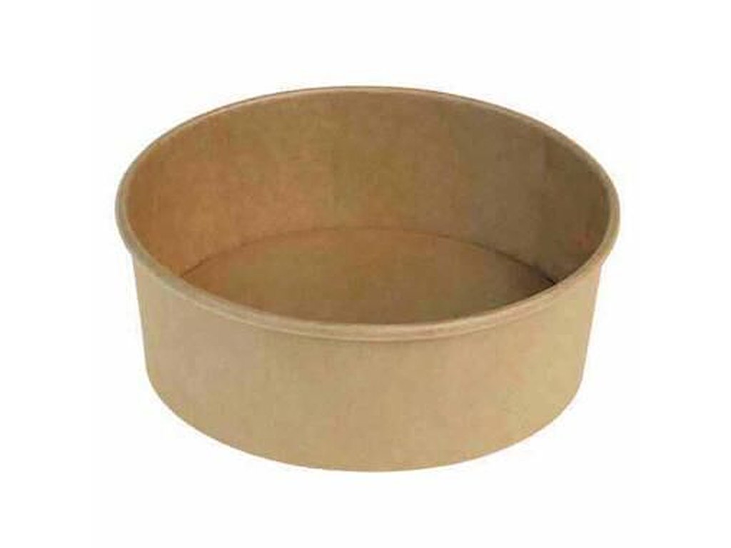 Salatskål Catersource rund 750ml Ø148mmx61mm brun kraft med PE