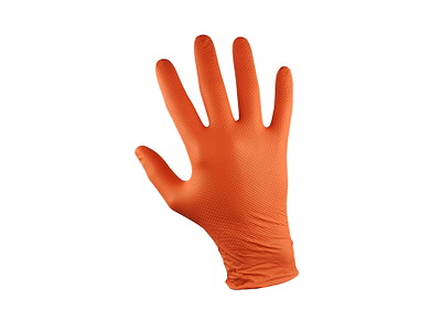 Nitrilhandsker Ekstra kraftig med diamant tekstur 9,4g - orange (50 stk.)