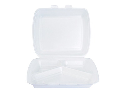 Skumbakke 3-rum 210x245x72 mm Hængslet låg XPS Hvid