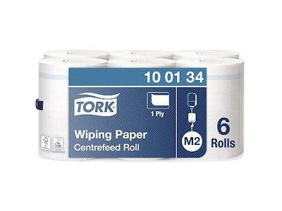 Håndklæderulle Tork Standard Midi M2 1-lag Ø19xB24.5cmxL275m U/Hylse Mix Hvid