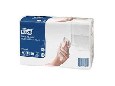 Håndklædeark Tork Universal H2 Z-Fold 2-lag L23.4xB21.3xD7.8cm Genbrug Hvid