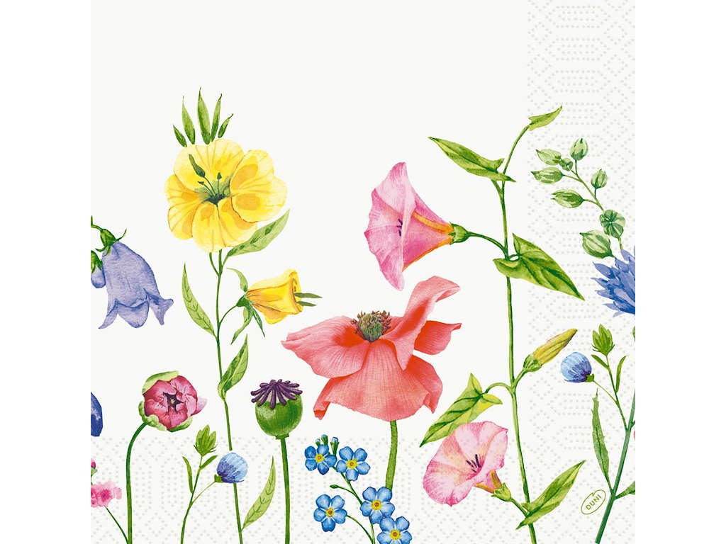Serviet Duni Flowy Meadow 40x40 cm 3-lag Gul