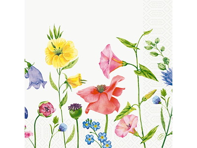 Serviet Duni Flowy Meadow 40x40 cm 3-lag Gul
