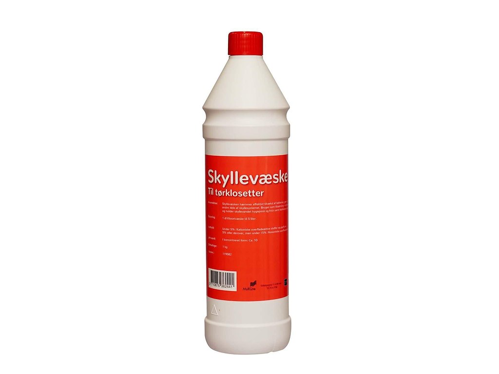Skyllevæske til tørklosetter 1 ltr Rød