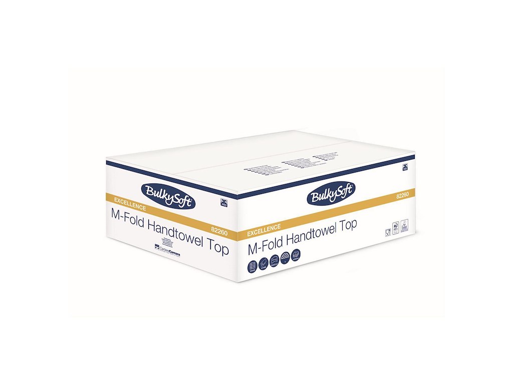 Håndklædeark Bulkysoft Excellence M-Fold 3-lag L21.5xB32xD8cm Nyfiber Hvid
