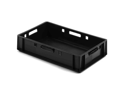 Plastkasse E-1 600x400x125 mm HDPE Sort