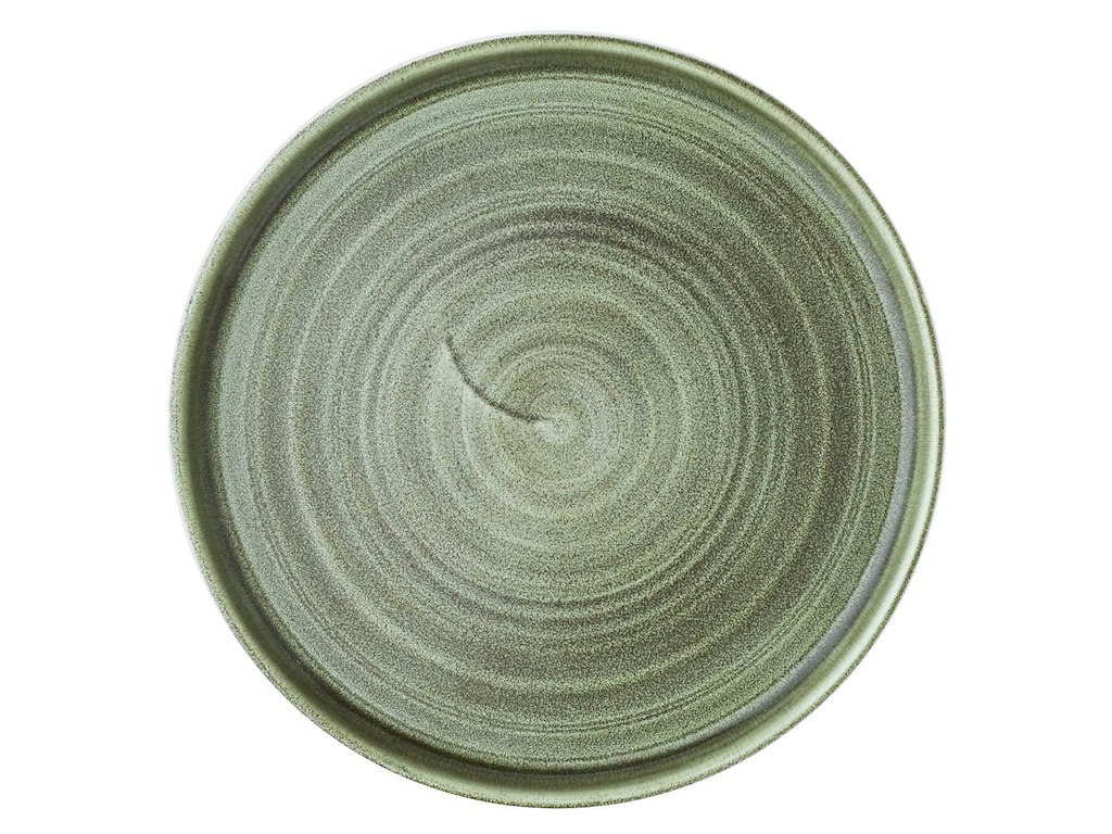 Tallerken Stonecast Patina Ø21 cm Flad med kant Porcelæn Grøn