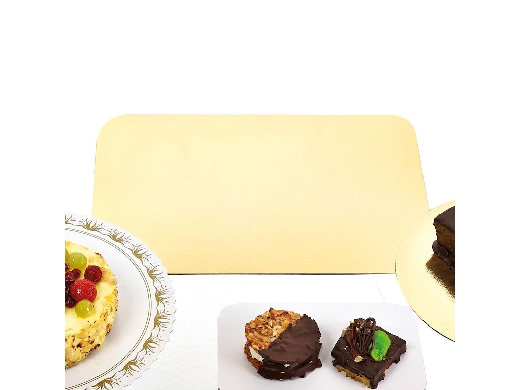 Laksepap L560xB195mm guld/sølv med runde hjørner