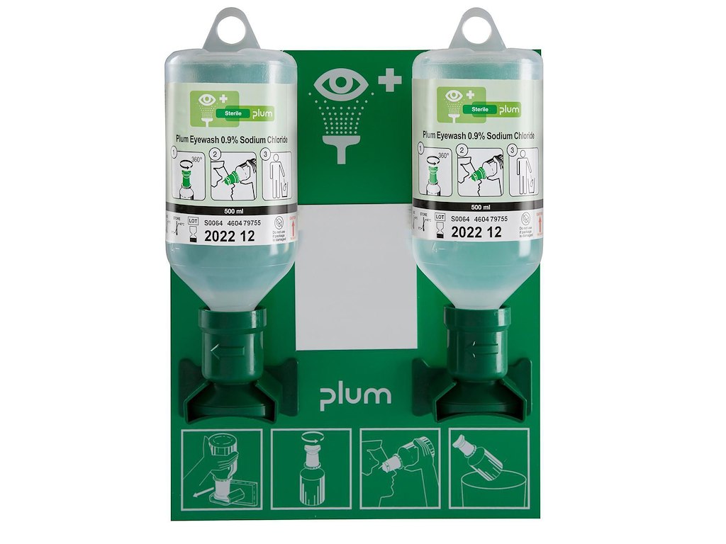 Øjenskyllerstation Plum med 2 flasker