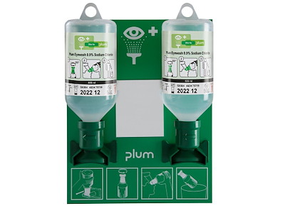 Øjenskyllerstation Plum med 2 flasker