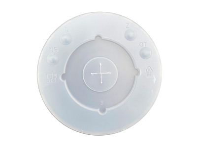 Plastlåg Ø108mm flad med kryds transparent