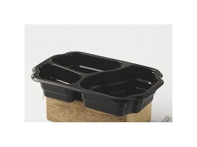 Bakke 3-rum Takeaway 1/4 GN 550/350/200 ml 250x159x48 mm PP Sort