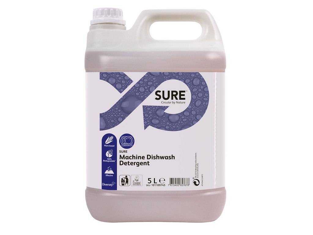 Maskinopvask Anlæg Flydende Sure Machine Dishwash Detergent 5ltr Ecolabel u Klor