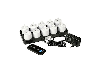 Ladestation Duni LED bevægelig flamme inkl. 10 lys 38x36 mm