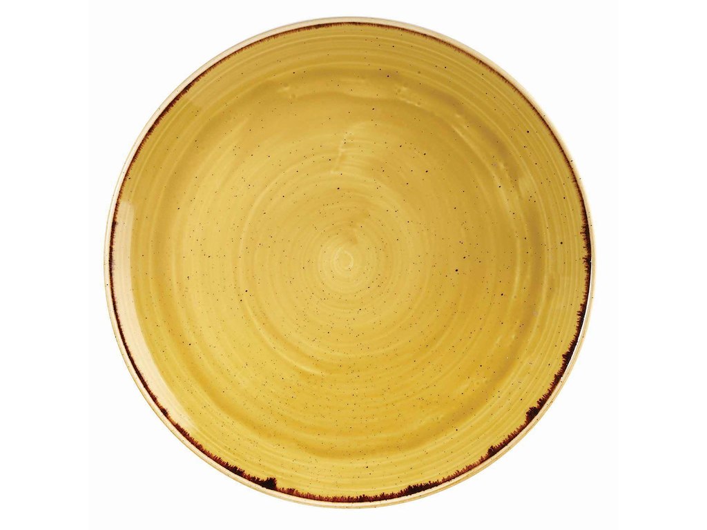 Tallerken Coupe Stonecast Ø26 cm Porcelæn Sennepsgul