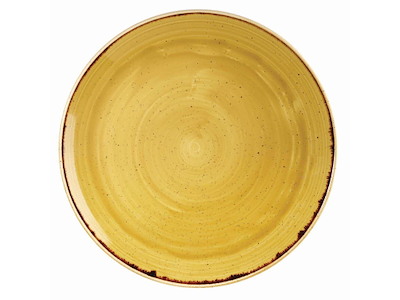 Tallerken Coupe Stonecast Ø26 cm Porcelæn Sennepsgul