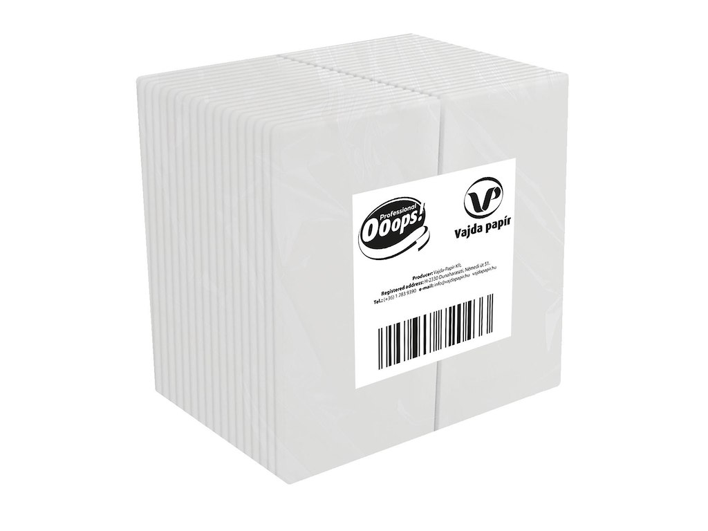 Serviet Ooops! 32x32 cm 1-lag 1/8-fold Hvid