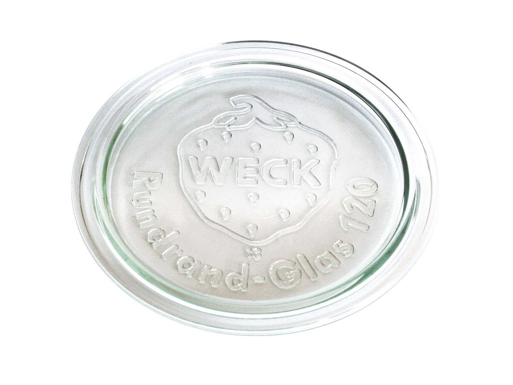 Låg Weck Ø120 mm til patentglas. Glas