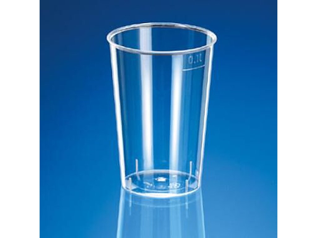 Plastglas 10 cl 75 mm Ø55 mm PS Klar