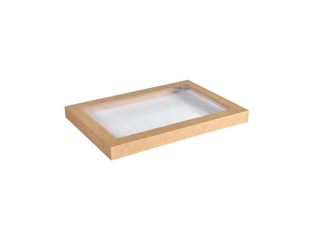 Låg Glance L36.4xB25.5xH3cm Pap/PLA med vindue Brun