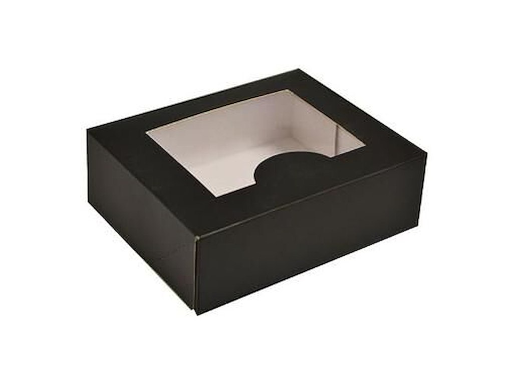 Æske 145x125x50 mm med Rude PE Mat sort