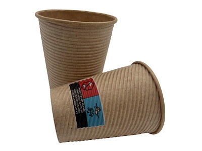 Kaffebæger Pap Ø90xH110mm 30cl 12oz Rippled Light Brun