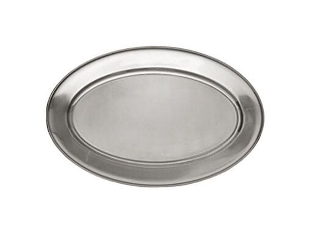 Fad 46x29 cm Oval med Fane Rustfri stål