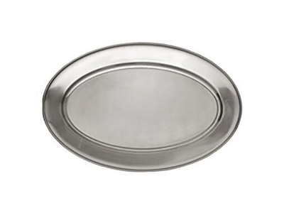 Fad 46x29 cm Oval med Fane Rustfri stål