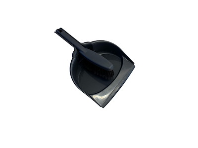 Fejebakke- og kost i sæt plast sort