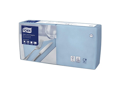 Serviet Tork 33x33cm 3-lag Lyseblå