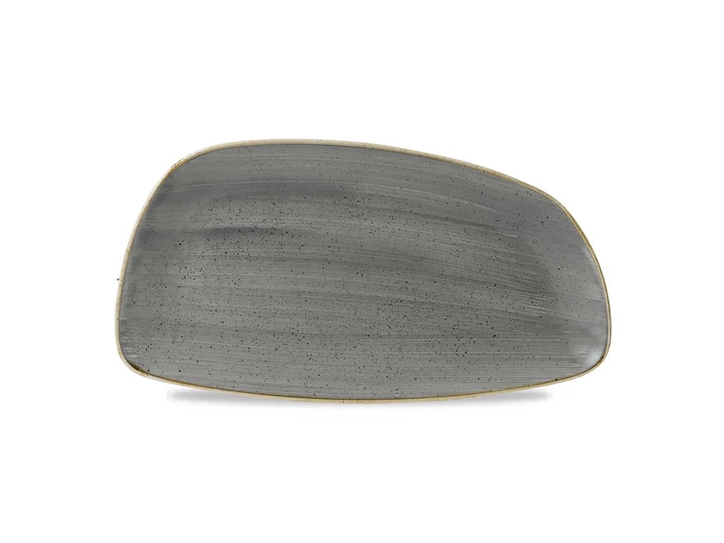 Tallerken Stonecast Geo 30x15.5 cm Porcelæn Grå