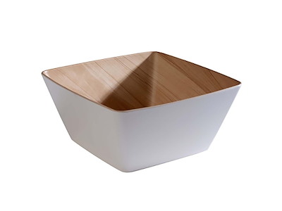 Skål Frida 3.5 ltr 25x25x12 cm Melamin Hvid/Trælook