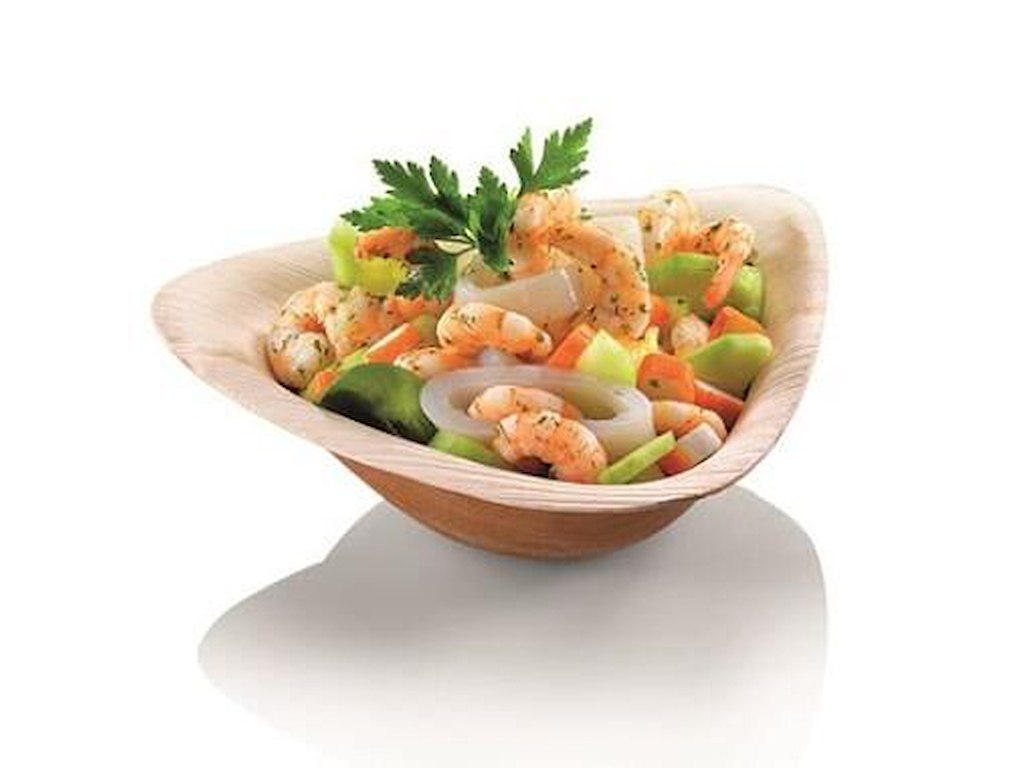 Skål 600 ml 210x65 mm Trekant Bionedbrydelig Palmeblad