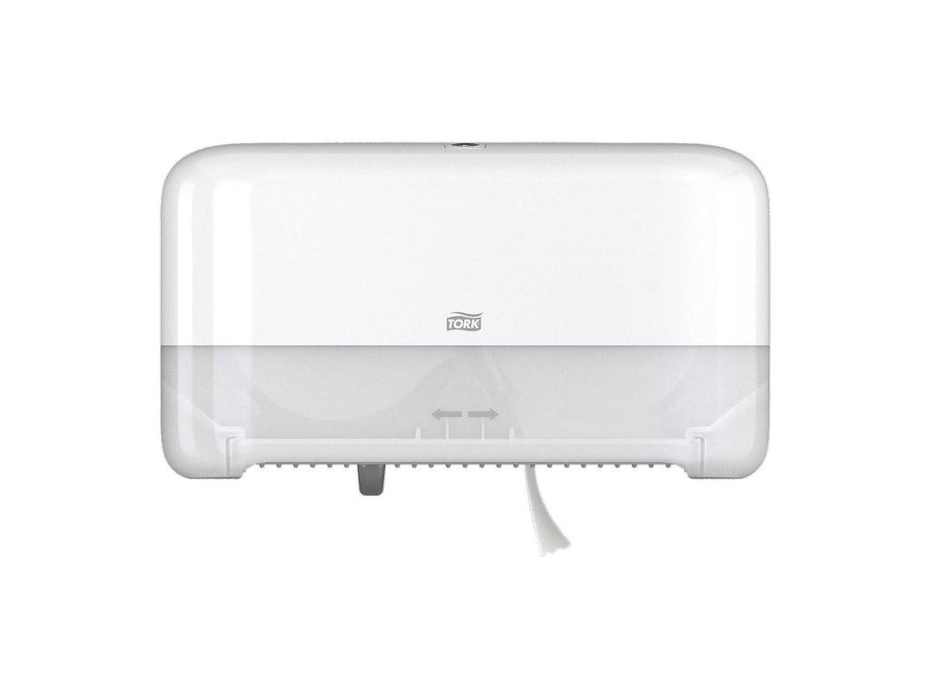 Dispenser Toiletpapir Tork T7 Mid-Size uden Hylse Hvid til 2 rl