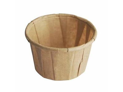 Dressingbæger papir 60 ml 2 oz rund plisseret brun
