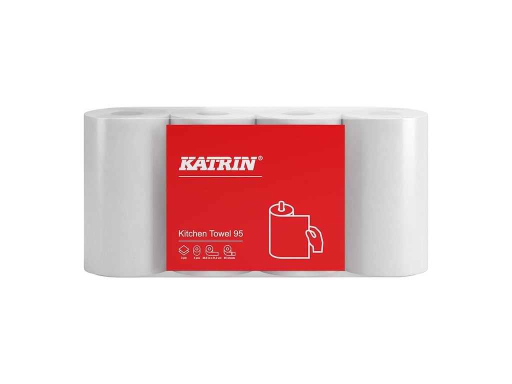 Køkkenrulle Katrin 2-lags Ø10.6cm L26.6mxB21.2cm Svanemærket Mix Hvid