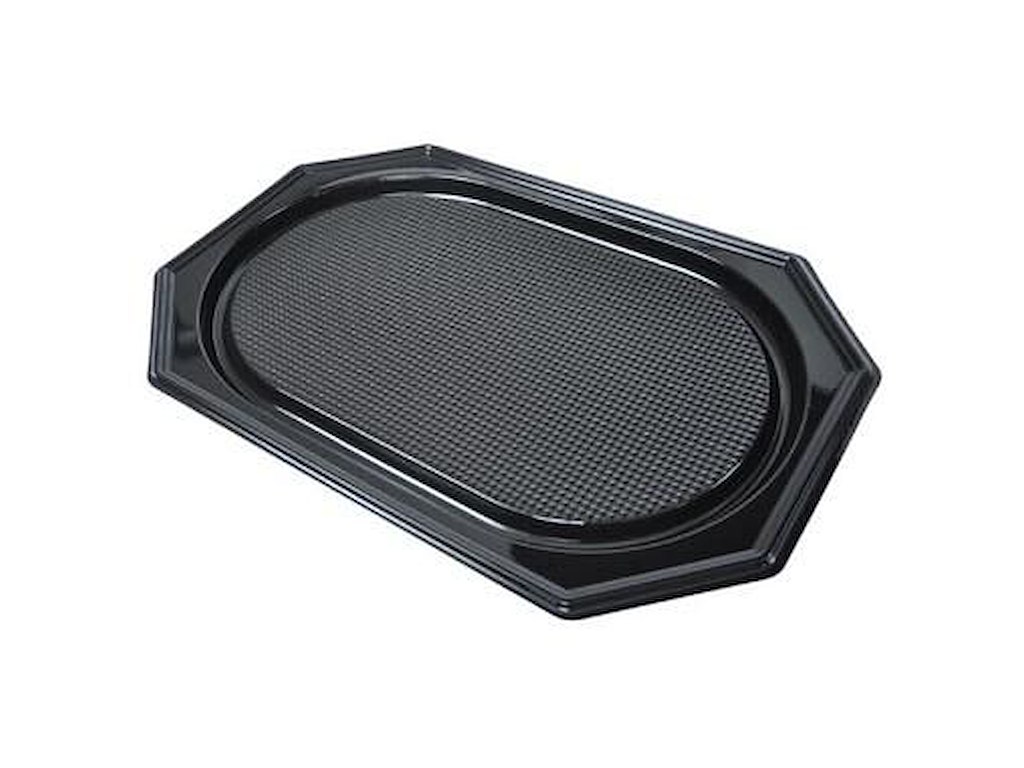 Fad 36x54 cm Stor Plast PET Sort Låg på 73705